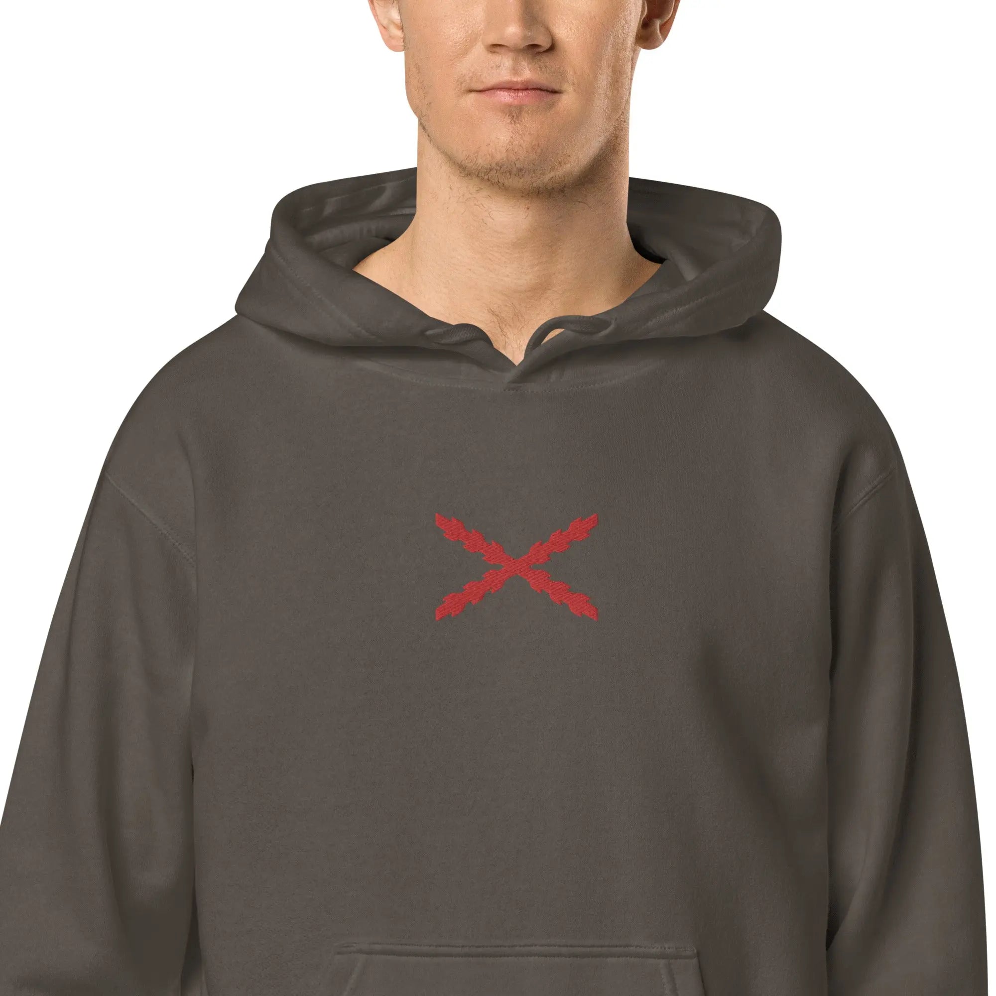 Comprar Sudadera Cruz de Borgoña con capucha unisex Bandera España La Flamenca de Borgoña Patricia Muñoz VOX