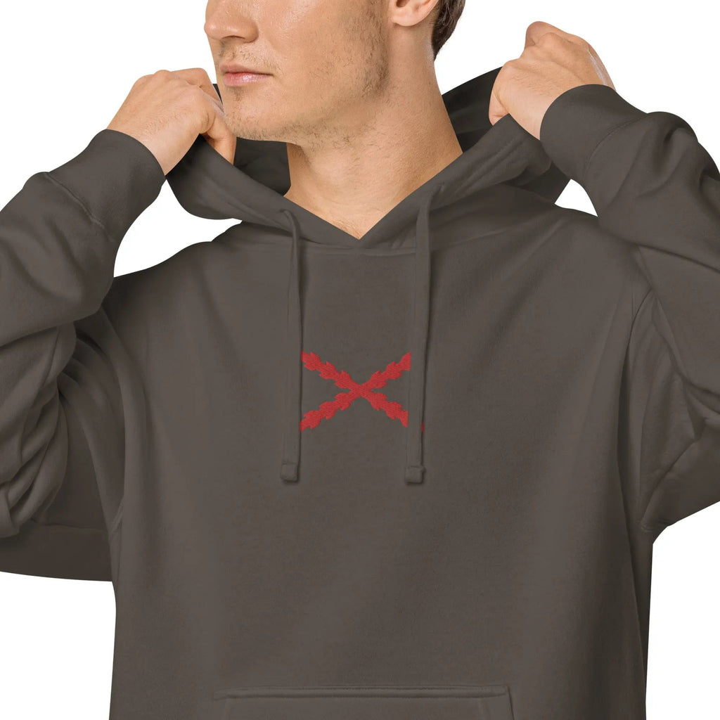 Comprar Sudadera Cruz de Borgoña con capucha unisex Bandera España La Flamenca de Borgoña Patricia Muñoz VOX