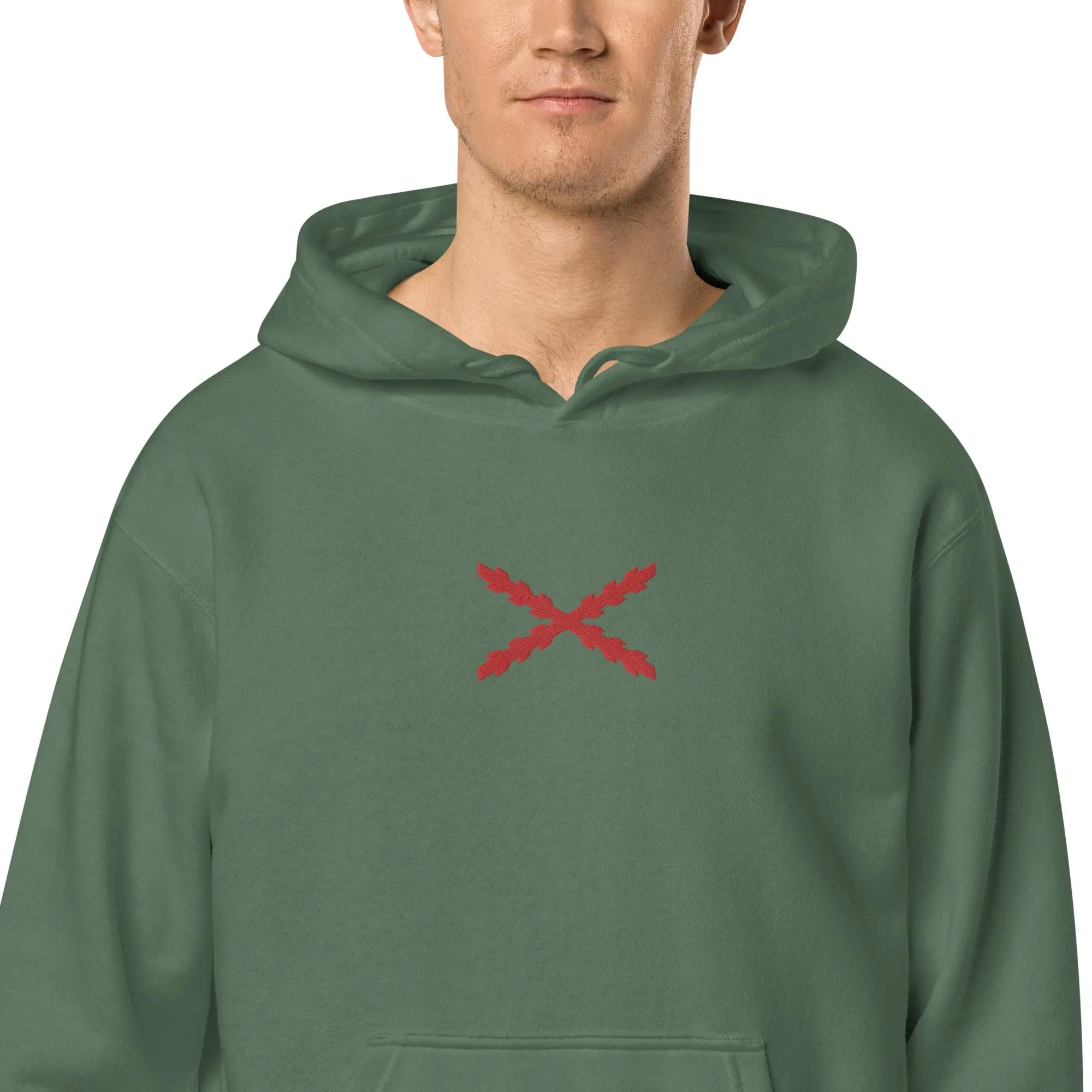 Comprar Sudadera Cruz de Borgoña con capucha unisex Bandera España La Flamenca de Borgoña Patricia Muñoz VOX