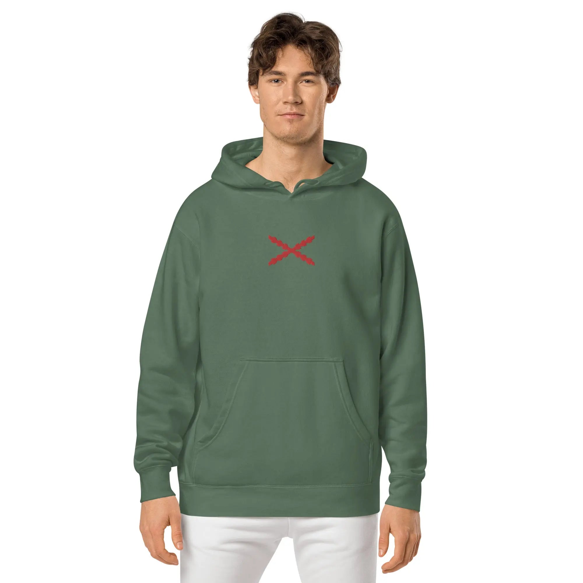 Comprar Sudadera Cruz de Borgoña con capucha unisex Bandera España La Flamenca de Borgoña Patricia Muñoz VOX