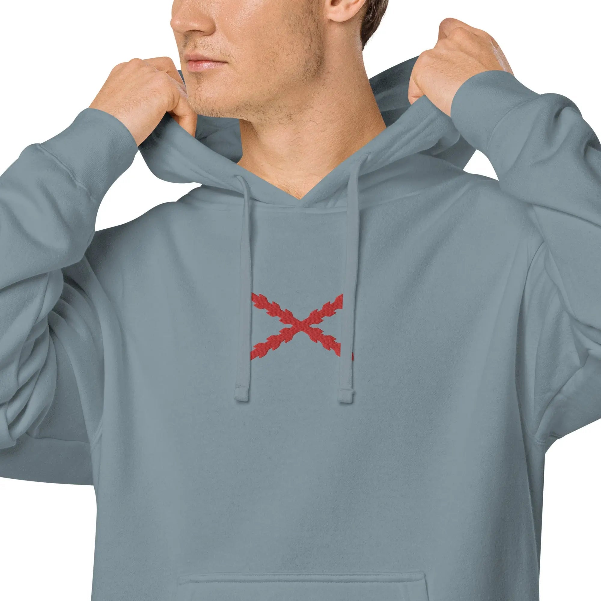 Comprar Sudadera Cruz de Borgoña con capucha unisex Bandera España La Flamenca de Borgoña Patricia Muñoz VOX