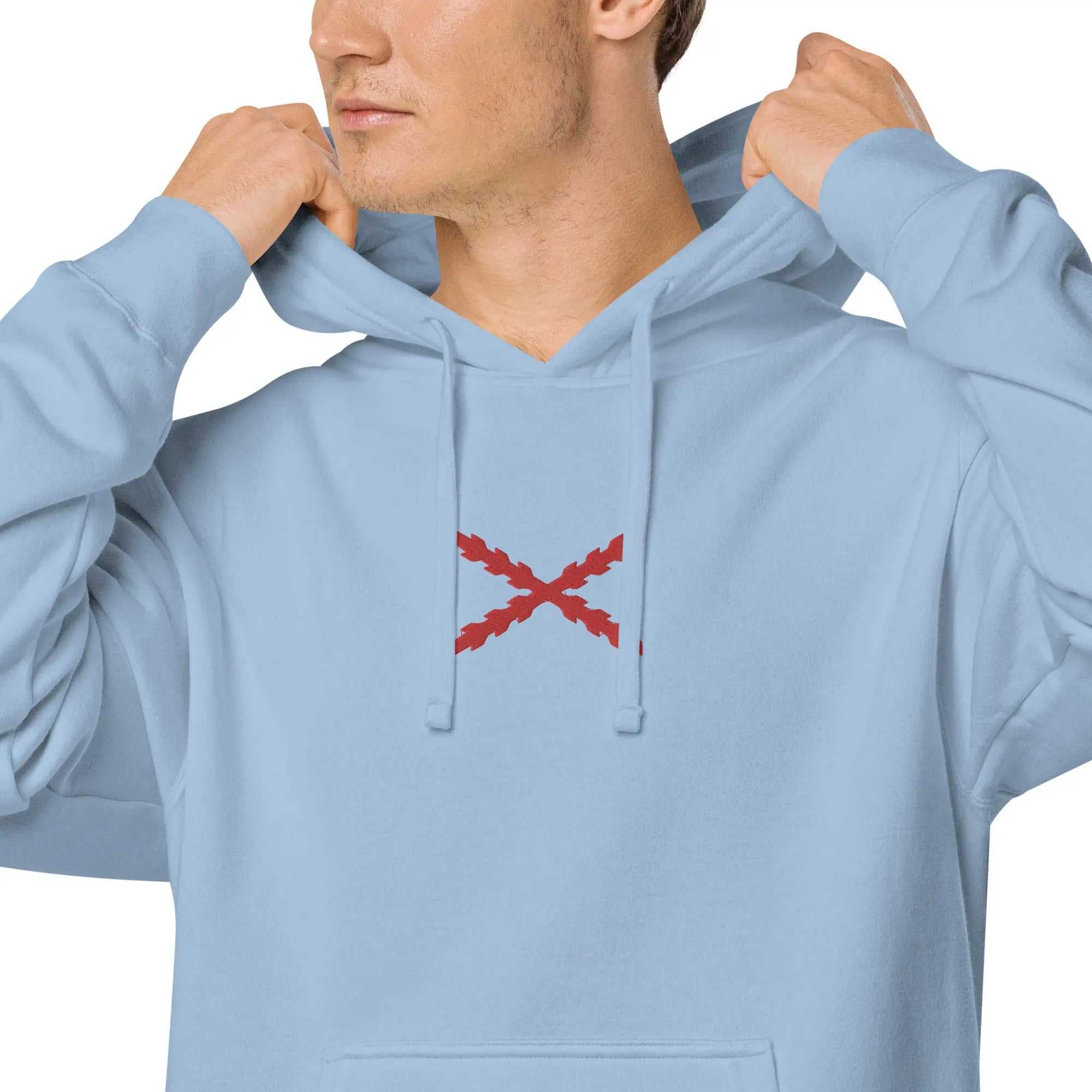Comprar Sudadera Cruz de Borgoña con capucha unisex Bandera España La Flamenca de Borgoña Patricia Muñoz VOX