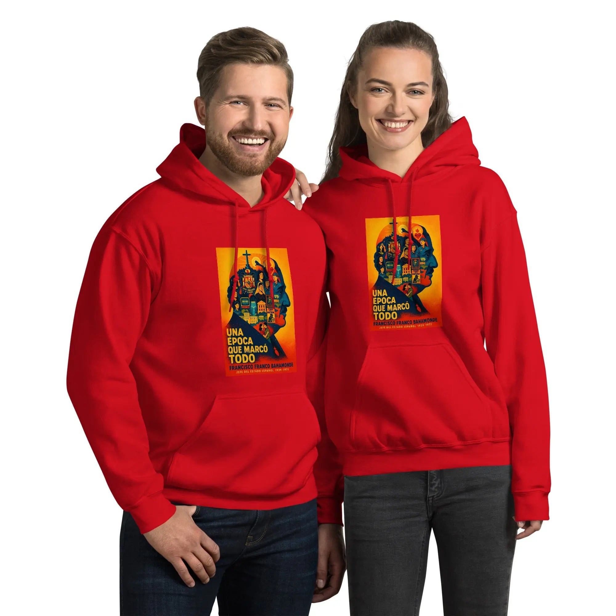 Comprar Sudadera con capucha unisex La Flamenca de Borgoña, Bandera de España, Cruz de Borgoña, Patricia Muñoz, VOX