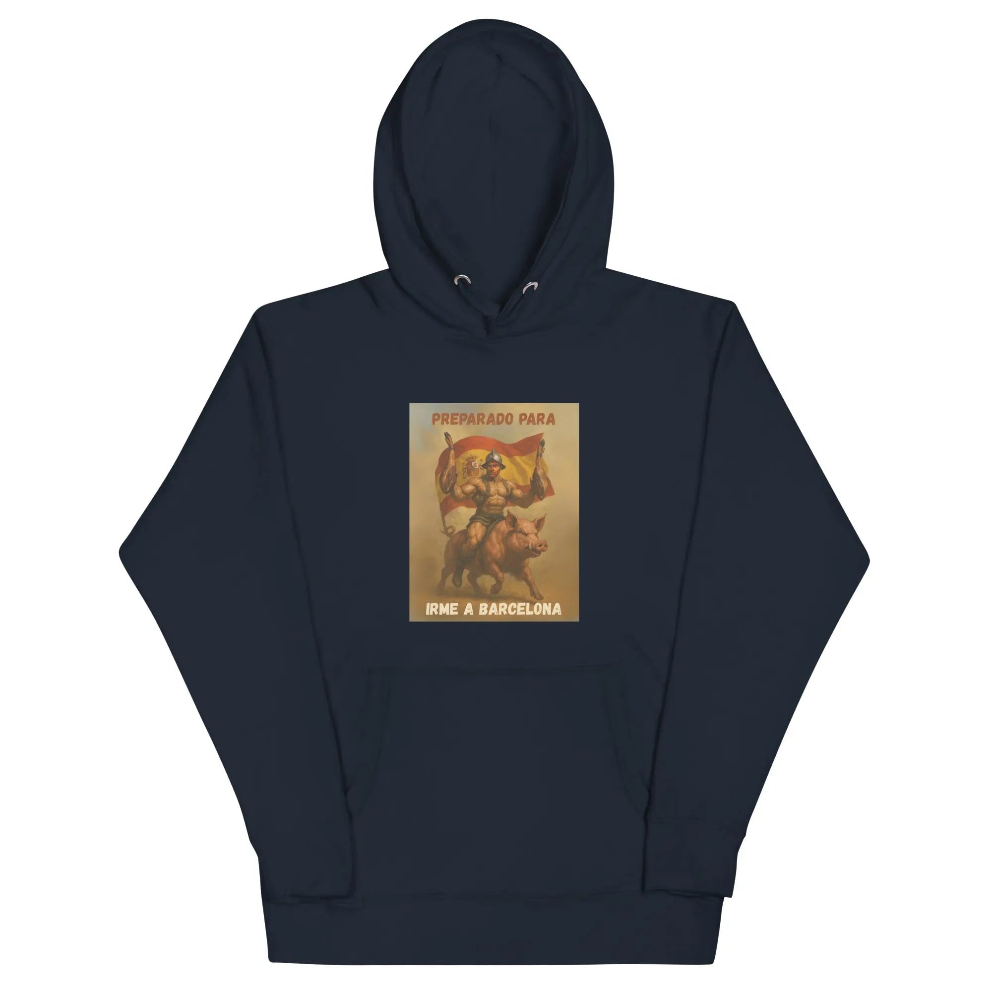 Comprar Sudadera "Preparado para irme a Barcelona" Bandera España La Flamenca de Borgoña Patricia Muñoz VOX