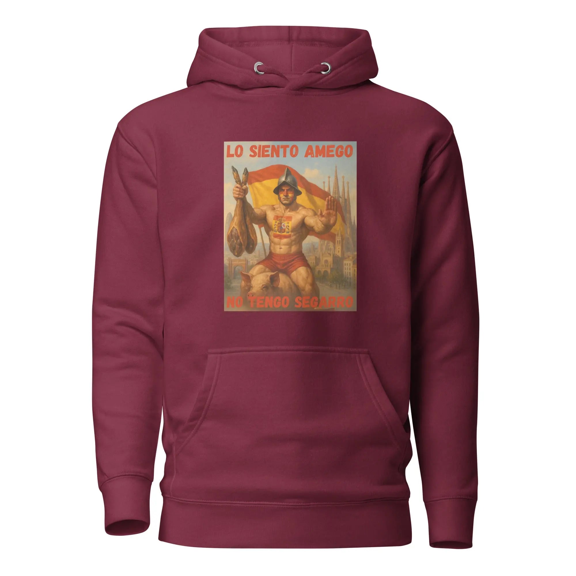 Comprar Sudadera con capucha unisex La Flamenca de Borgoña, Bandera de España, Cruz de Borgoña, Patricia Muñoz, VOX