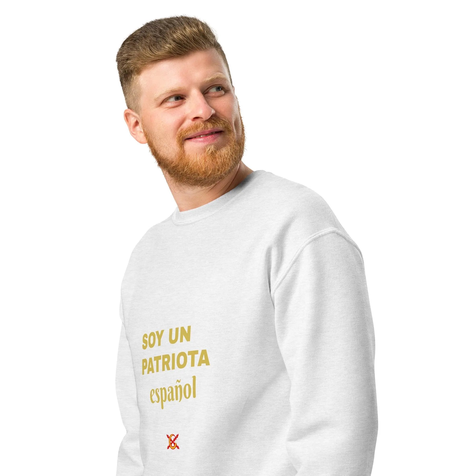 Comprar Sudadera cuello redondo "Soy un patriota español" La Flamenca de Borgoña Bandera España