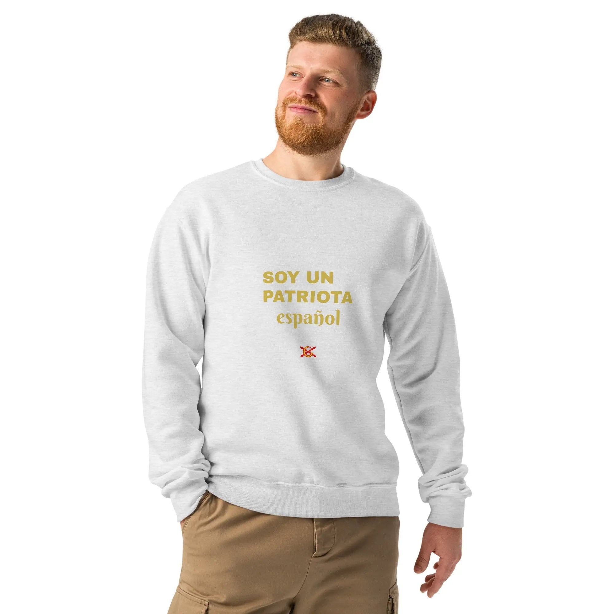 Comprar Sudadera cuello redondo "Soy un patriota español" La Flamenca de Borgoña Bandera España