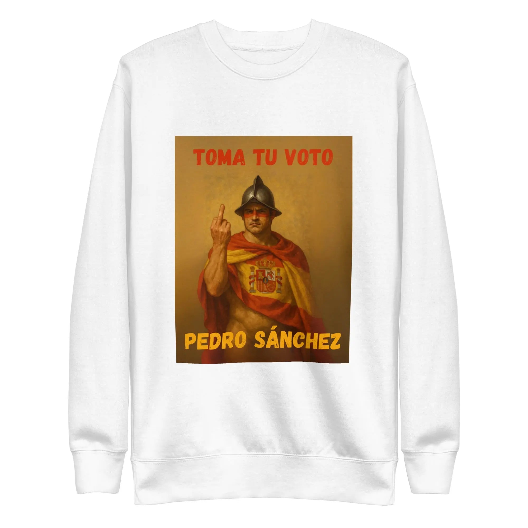 Comprar Sudadera "Toma tu voto Pedro Sánchez" Bandera España La Flamenca de Borgoña Patricia Muñoz VOX