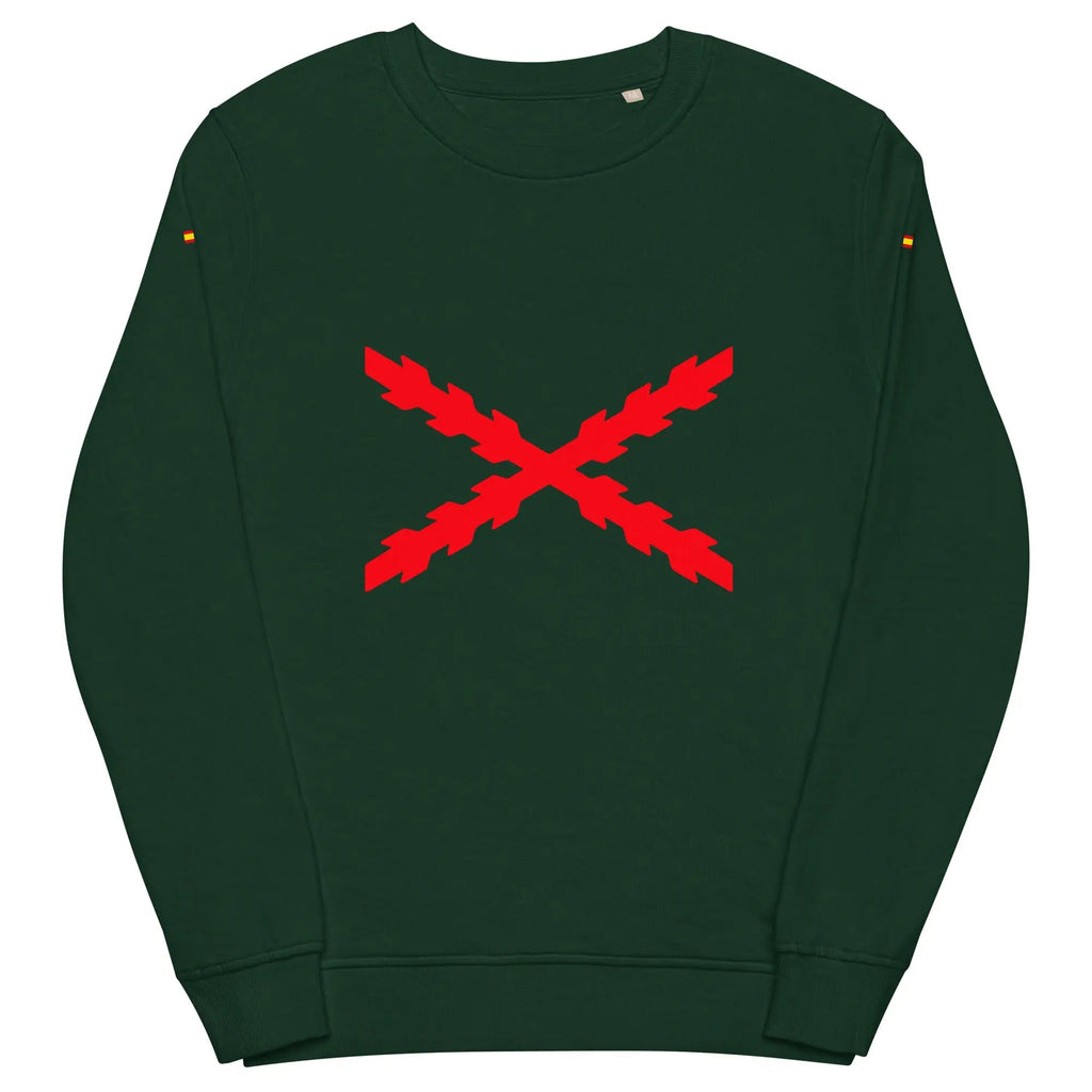 Comprar Sudadera orgánica unisex Cruz de Borgoña Bandera España La Flamenca de Borgoña Patricia Muñoz VOX