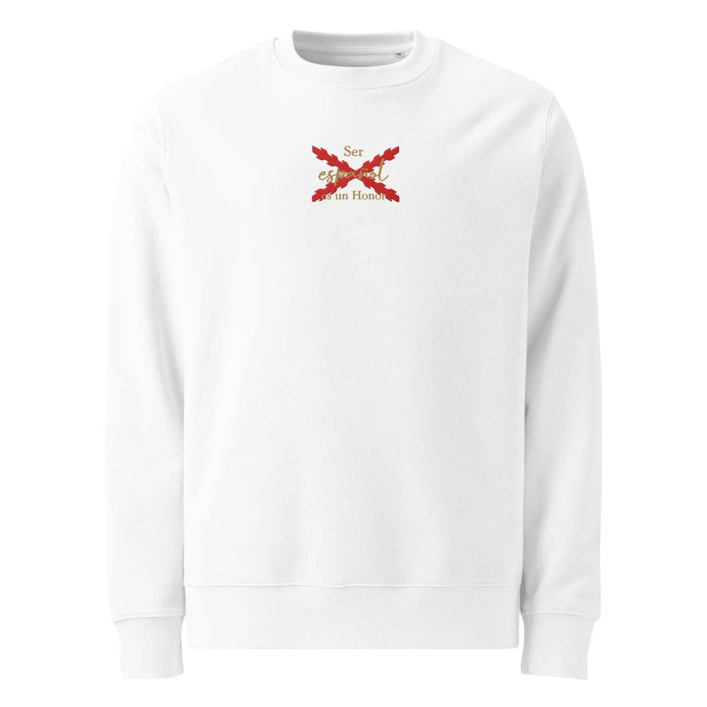Comprar Sudadera orgánica unisex "Ser español es un Honor" La Flamenca de Borgoña Bandera España