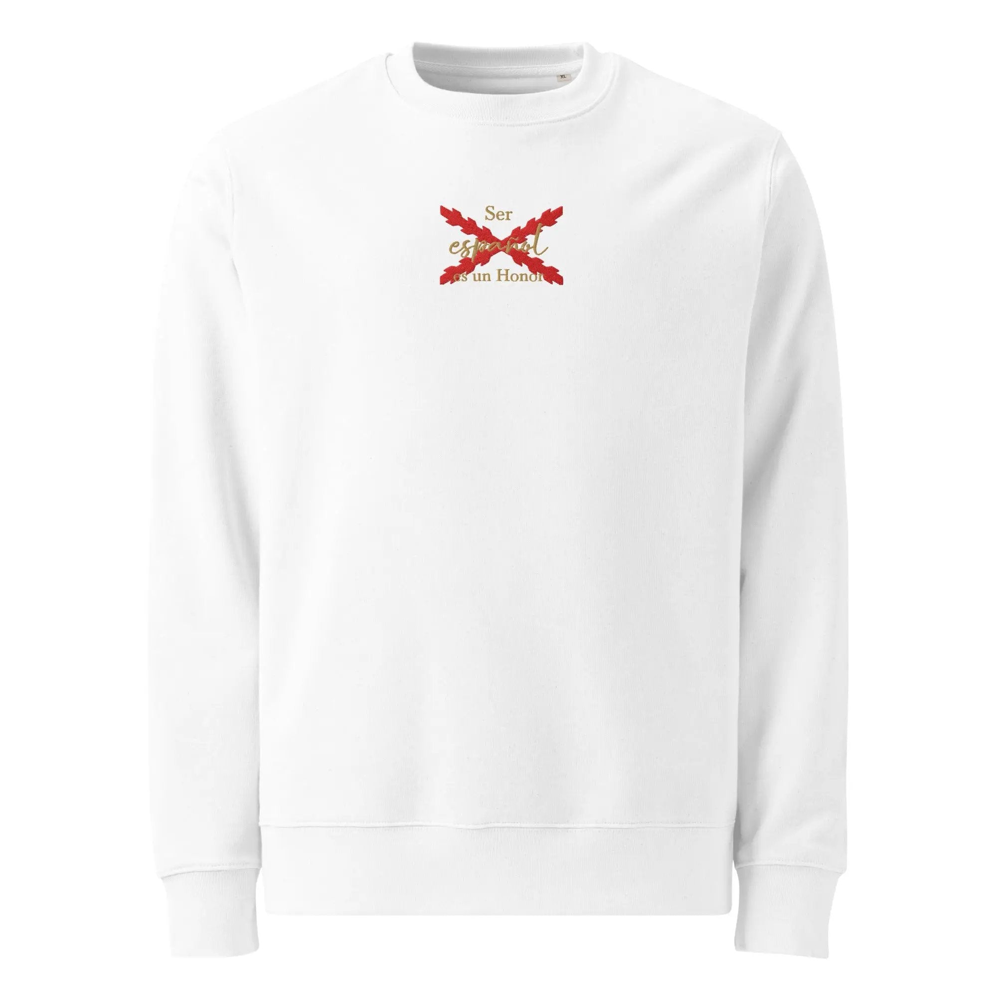 Comprar Sudadera orgánica unisex "Ser español es un Honor" La Flamenca de Borgoña Bandera España