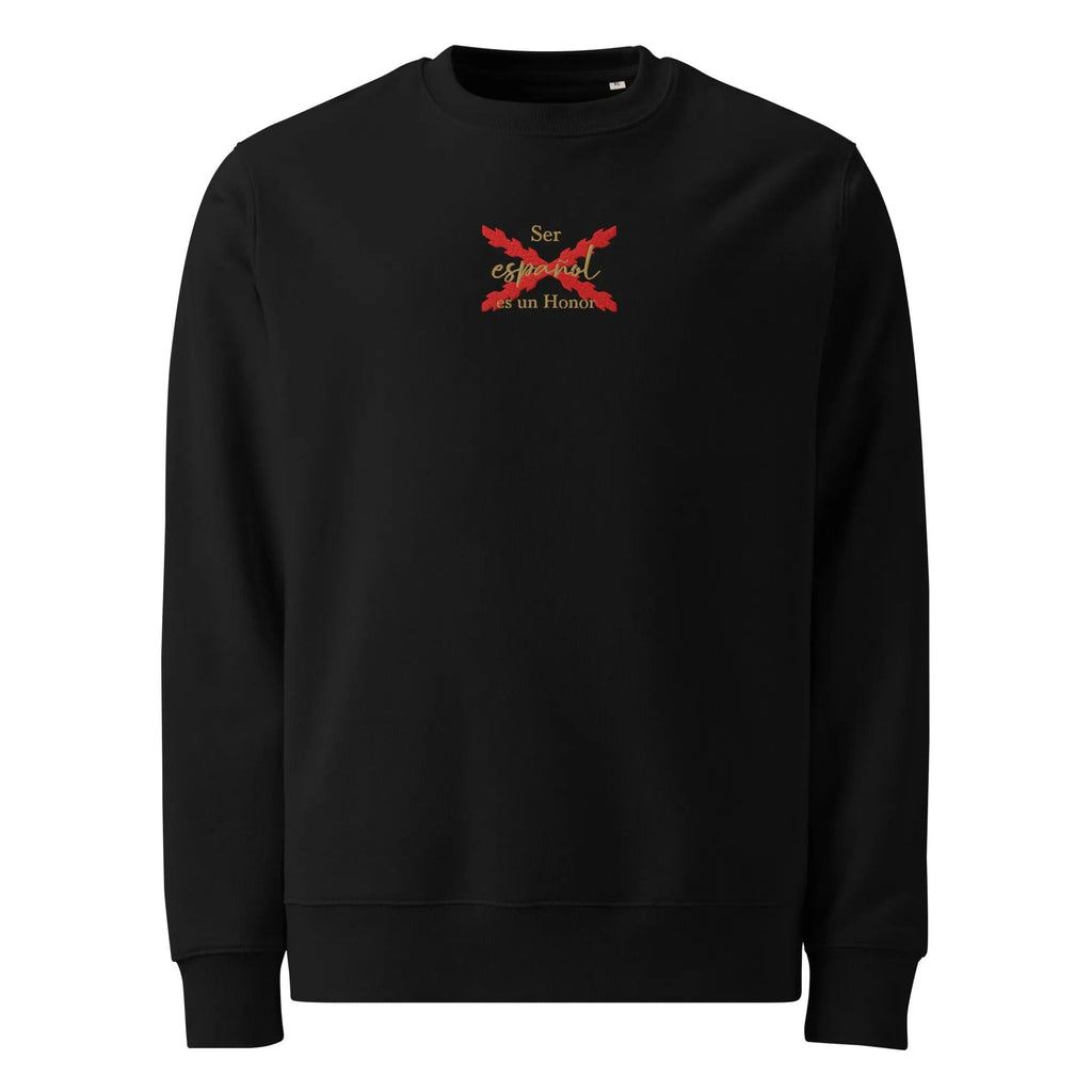 Comprar Sudadera orgánica unisex "Ser español es un Honor" La Flamenca de Borgoña Bandera España