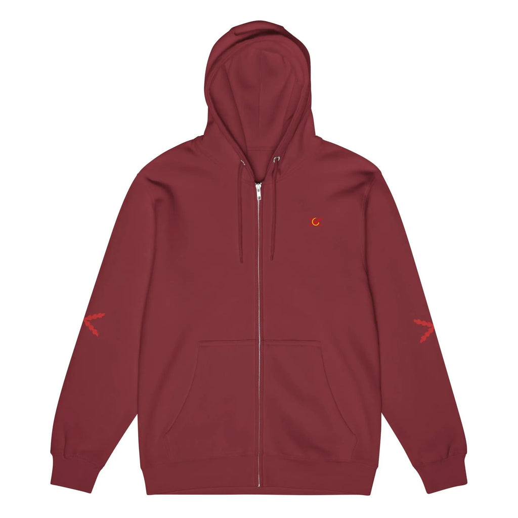 Comprar Sudadera premium con cremallera completa "Ser español es un Honor" La Flamenca de Borgoña Bandera España