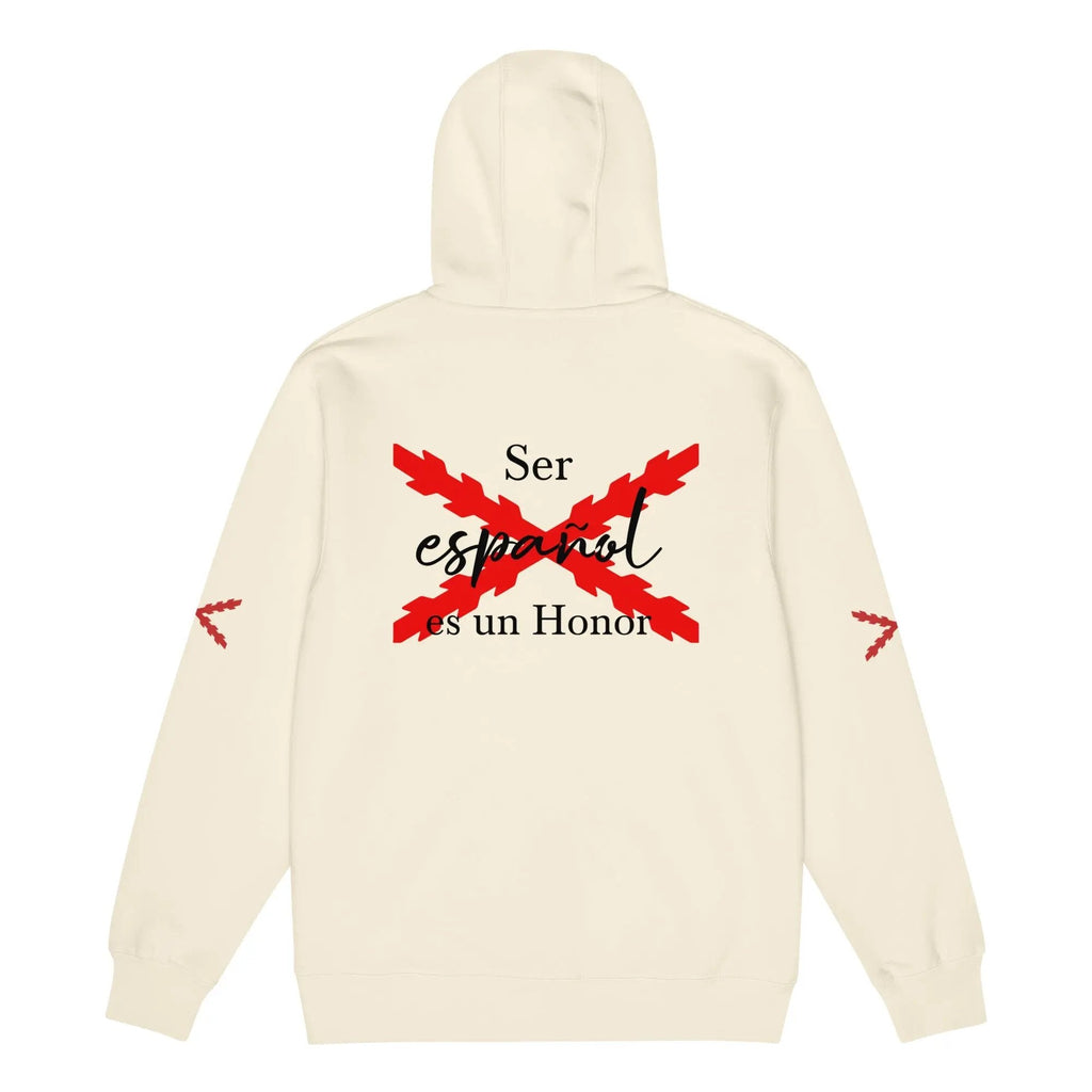 Comprar Sudadera premium con cremallera completa "Ser español es un Honor" La Flamenca de Borgoña Bandera España