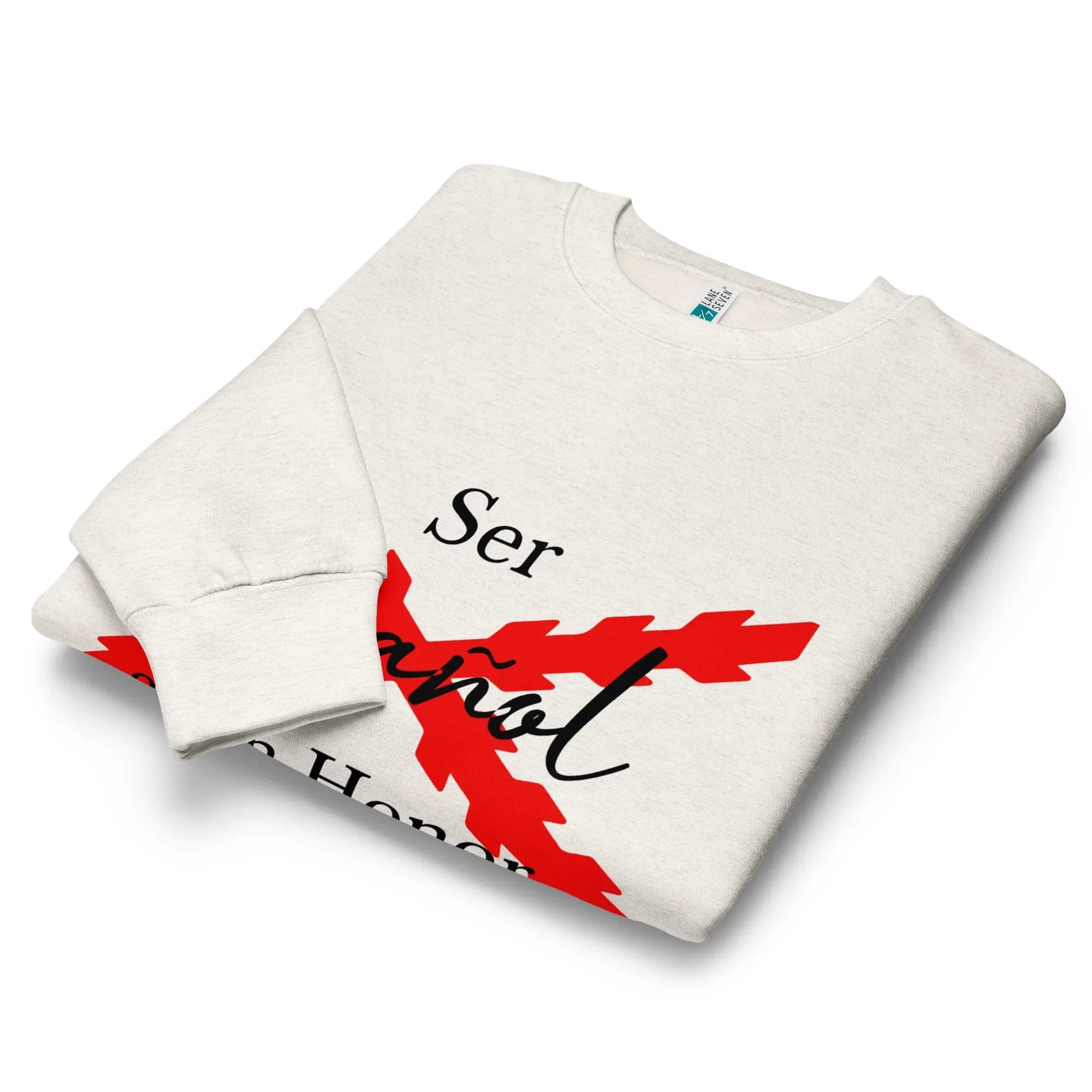 Comprar Sudadera premium unisex de cuello redondo "Ser español de Honor" La Flamenca de Borgoña Bandera España