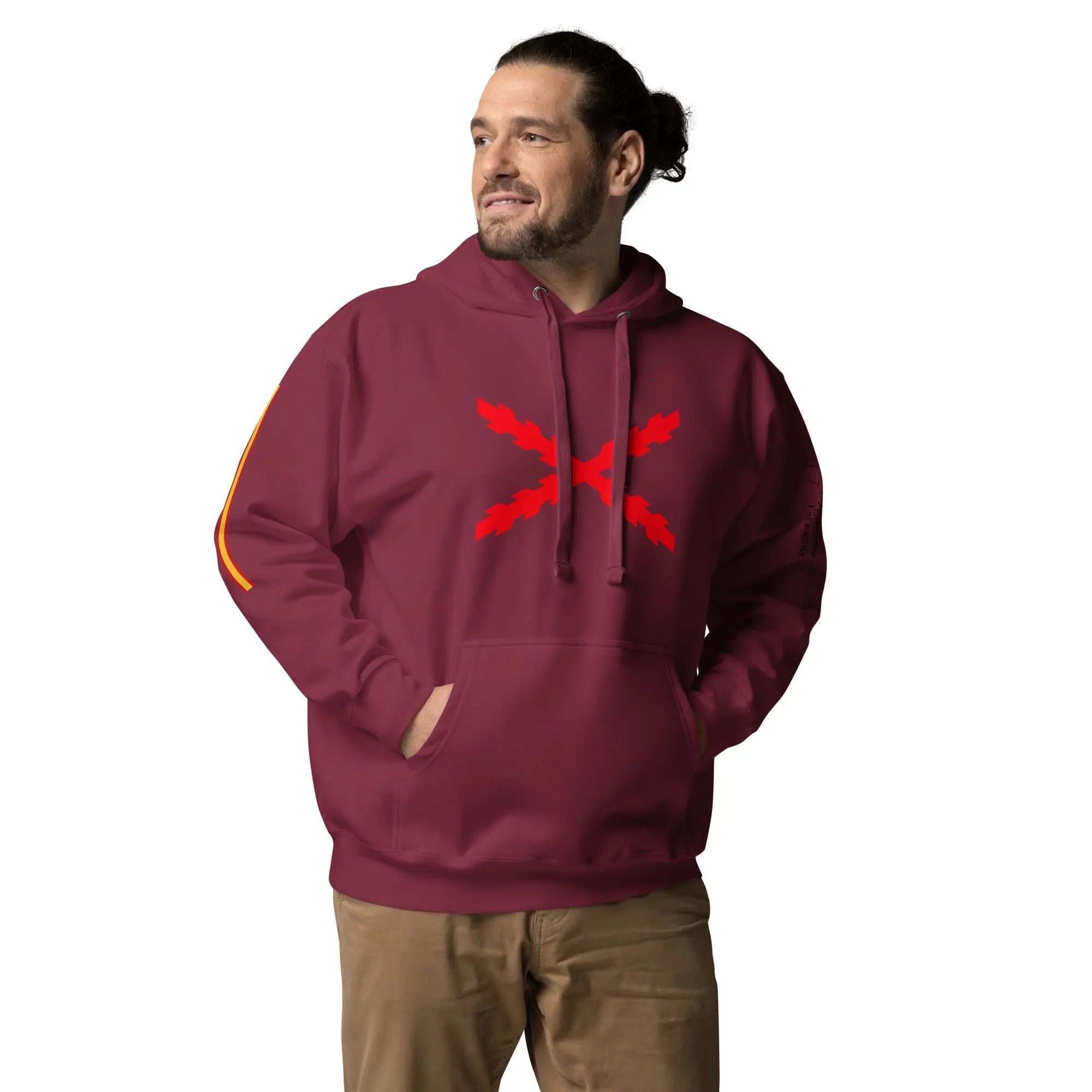 Comprar Sudadera unisex Tu Regere Imperio Fluctus Hispane Memento con capucha Bandera España La Flamenca de Borgoña Patricia Muñoz VOX