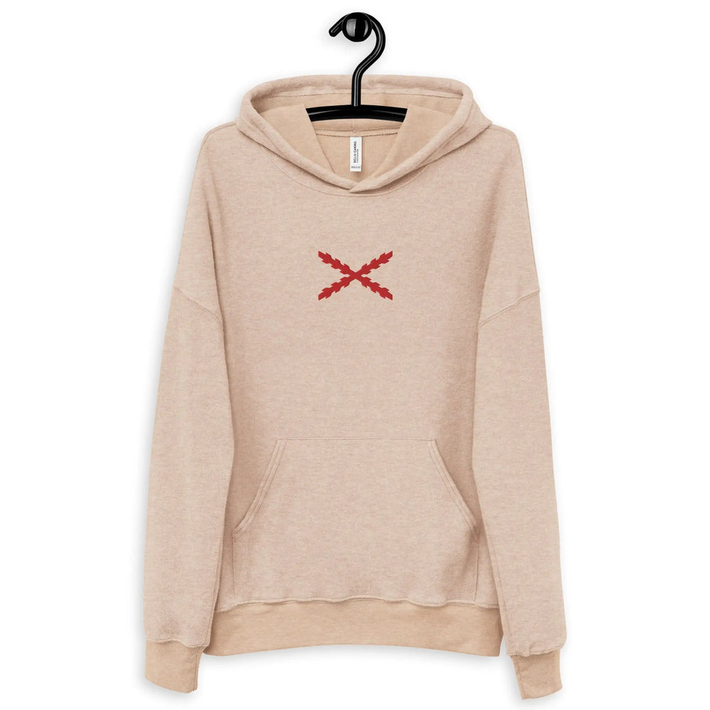 Comprar Sudadera vellón polar unisex Cruz de Borgoña Bandera España La Flamenca de Borgoña Patricia Muñoz VOX