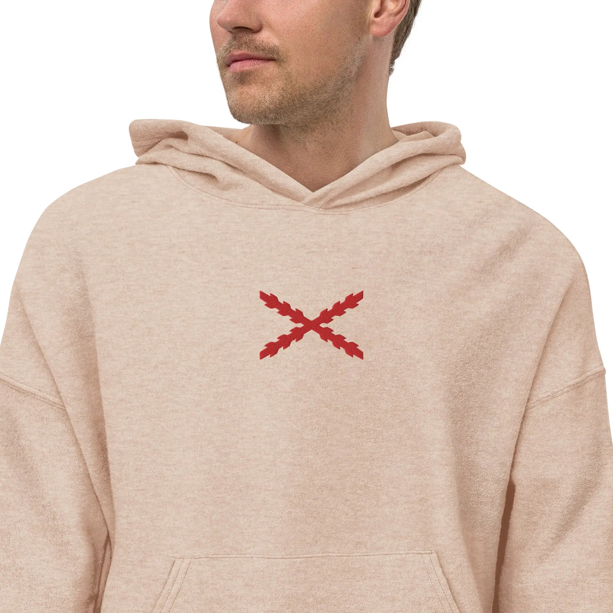 Comprar Sudadera vellón polar unisex Cruz de Borgoña Bandera España La Flamenca de Borgoña Patricia Muñoz VOX