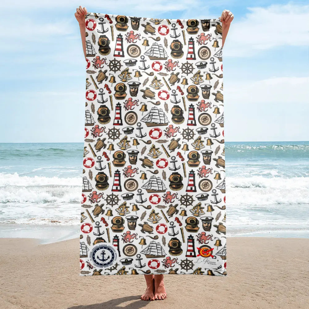 Comprar Toalla iconos del mar - Colección Alta Mar IV Bandera España La Flamenca de Borgoña Patricia Muñoz VOX