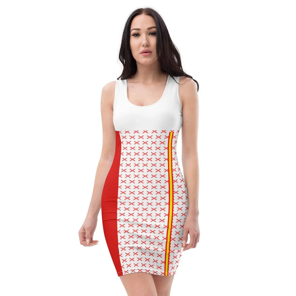 Comprar Vestido ceñido rojo Bandera de España Bandera España La Flamenca de Borgoña Patricia Muñoz VOX