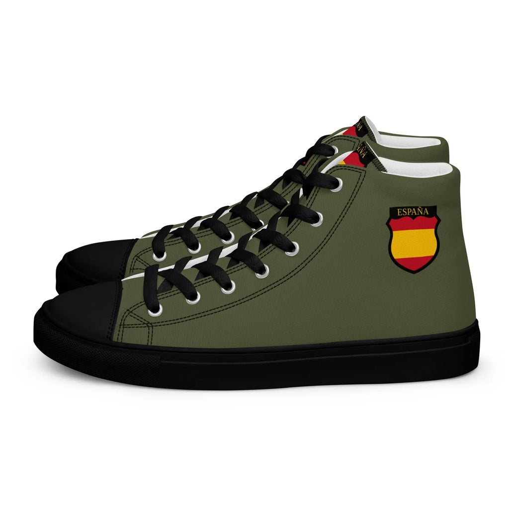 Comprar Zapatillas División Azul de lona de caña alta para hombre Bandera España La Flamenca de Borgoña Patricia Muñoz VOX