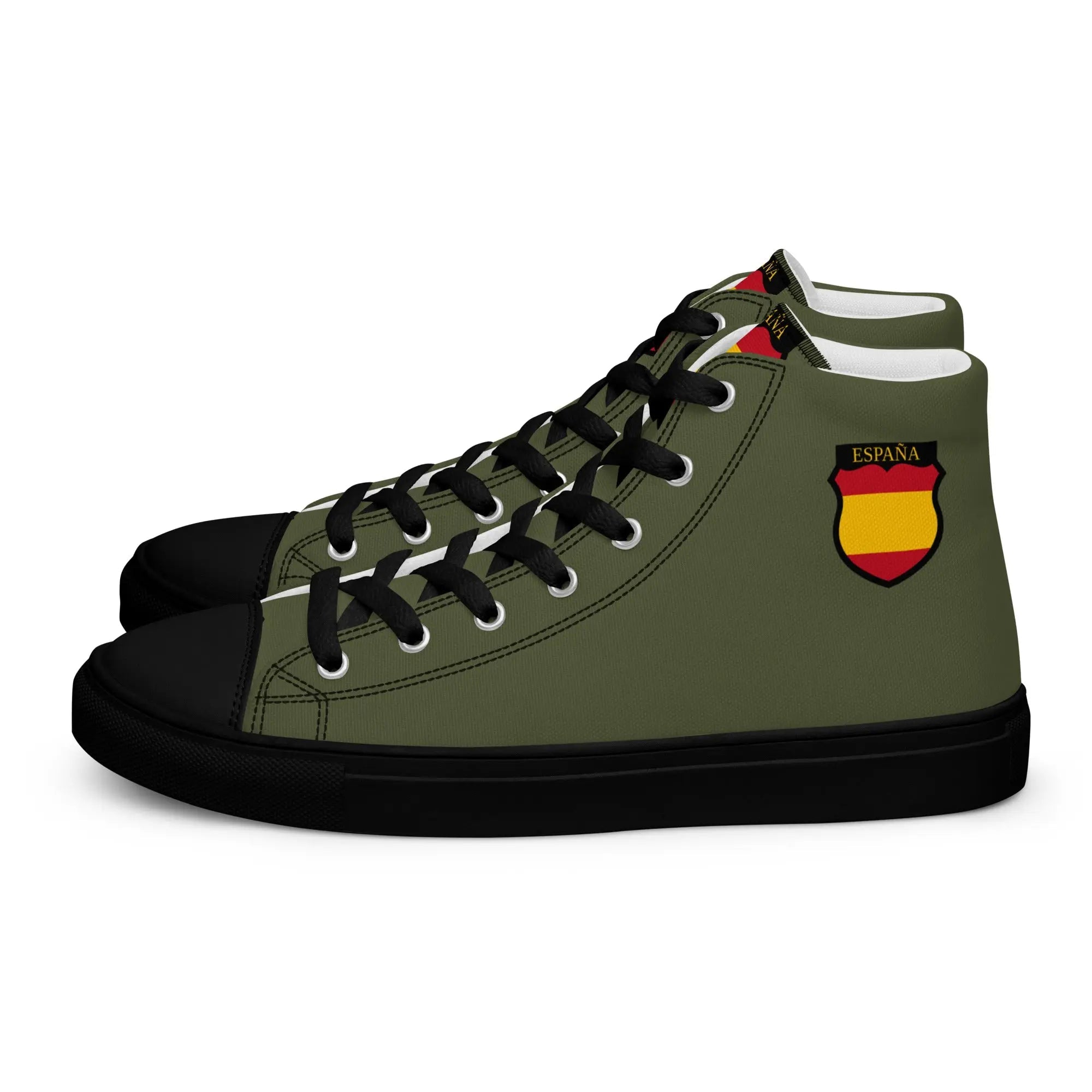 Comprar Zapatillas División Azul de lona de caña alta para hombre Bandera España La Flamenca de Borgoña Patricia Muñoz VOX