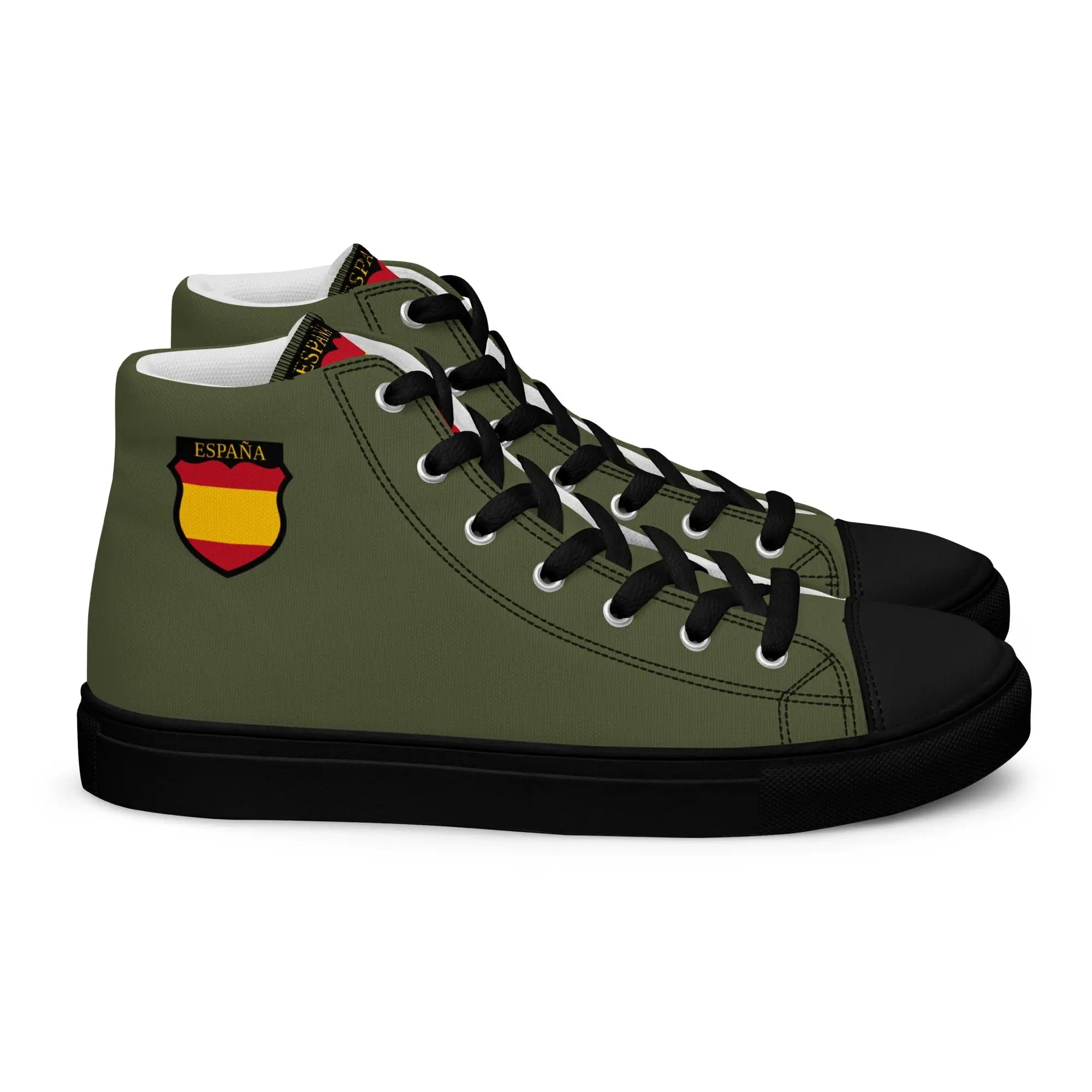 Comprar Zapatillas División Azul de lona de caña alta para hombre Bandera España La Flamenca de Borgoña Patricia Muñoz VOX