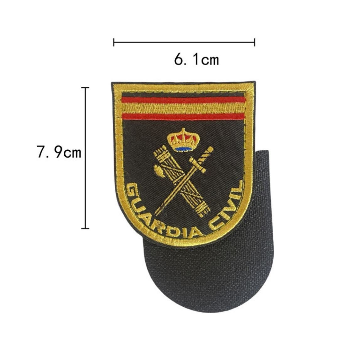 Parche Bordado con Velcro Guardia Civil forma de Escudo 8x6.5cm