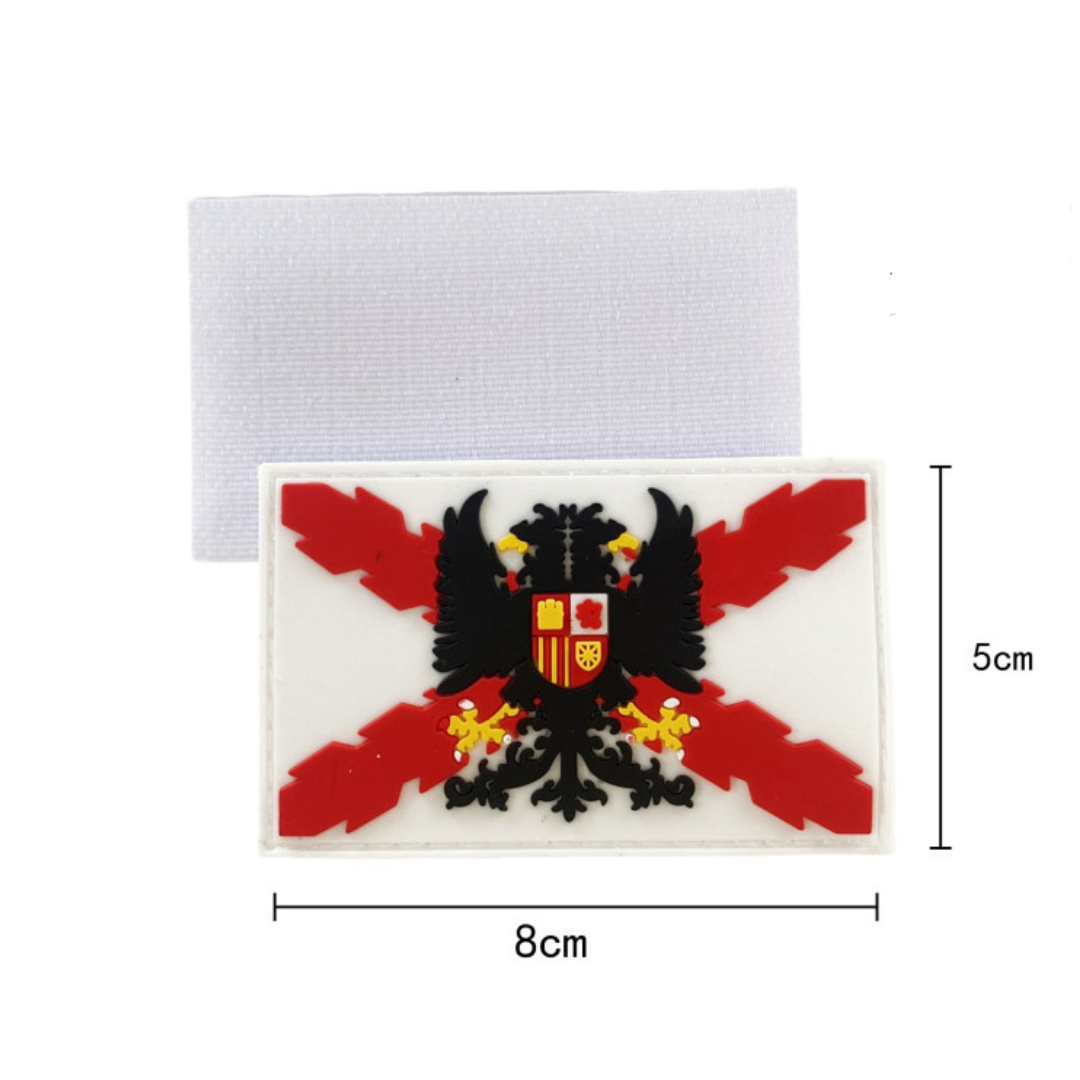 Parche PVC con Velcro Borgoña Bicefala 8x5cm