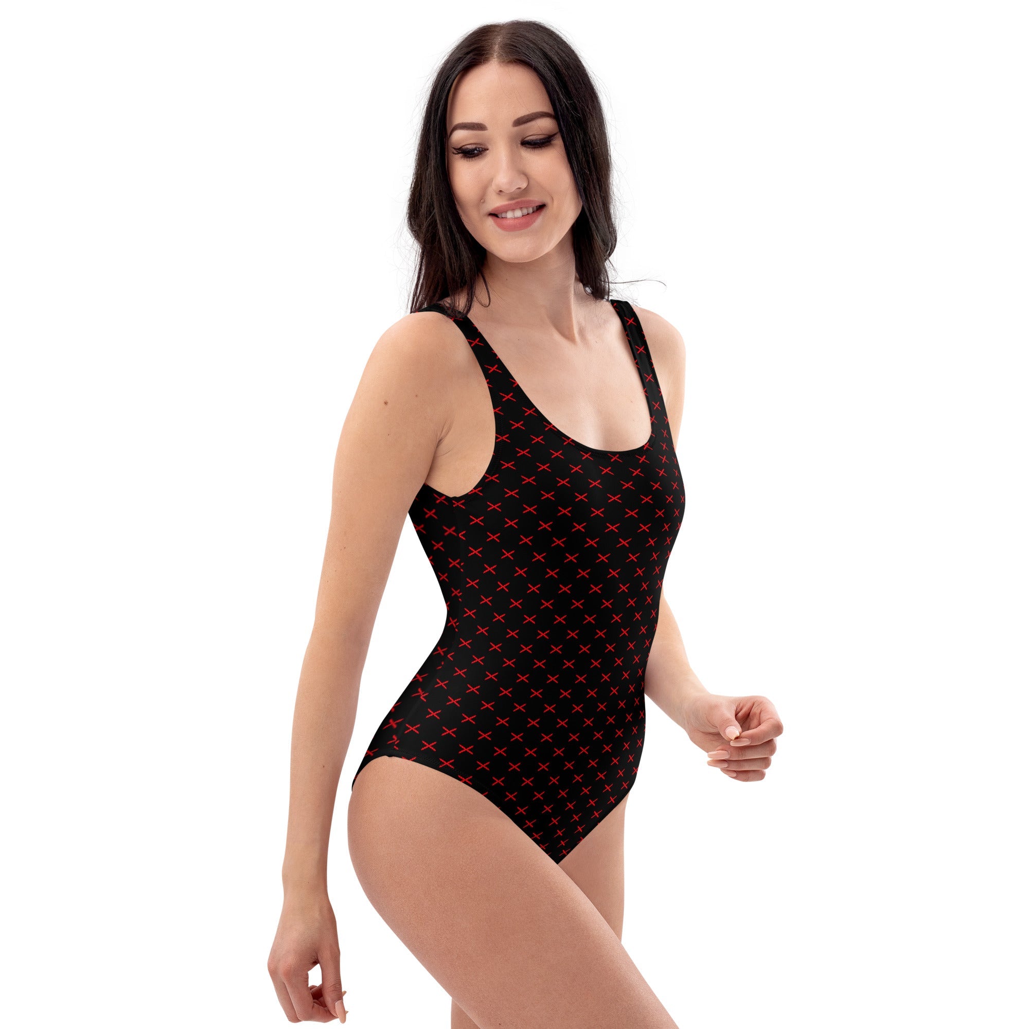Bañador negro Cruz de Borgoña - LaFlamencadeBorgoña