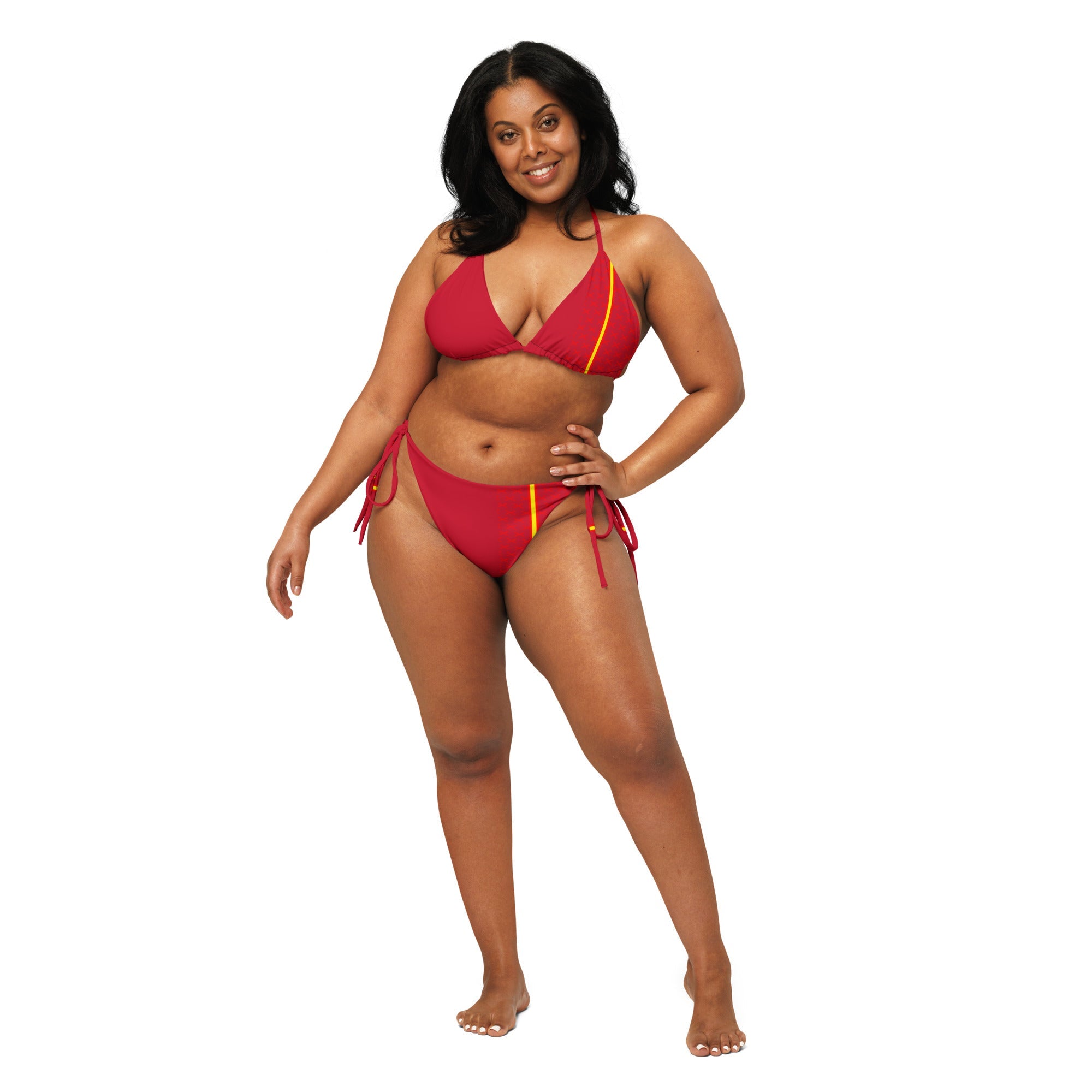 Bikini de triángulo Cruz de Borgoña y Bandera de España - LaFlamencadeBorgoña