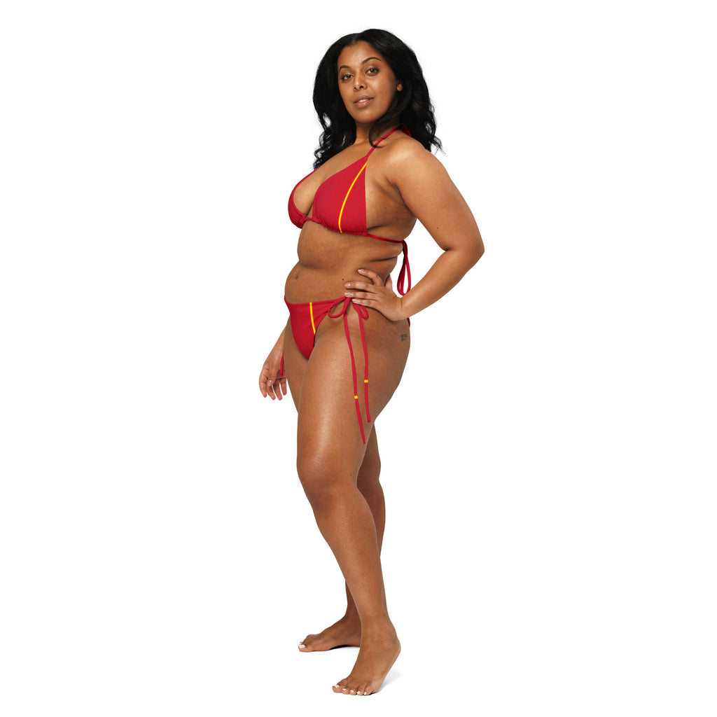 Bikini de triángulo Cruz de Borgoña y Bandera de España - LaFlamencadeBorgoña