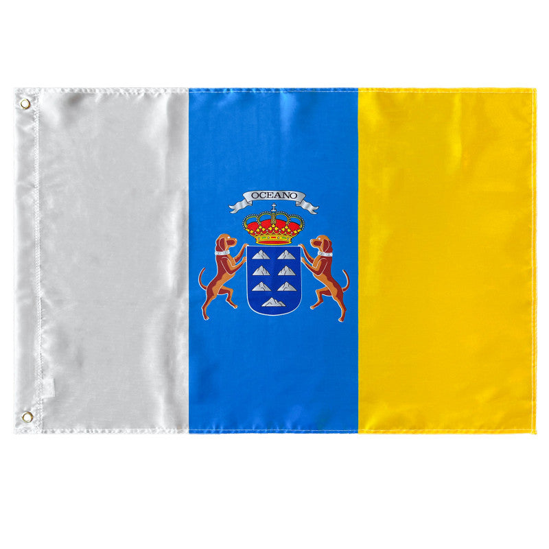 Bandera de Canarias con 2 Ojales metálicos 60x90 cm Satén