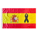 Bandera de España con Lazo negro 150x90 cm Satén