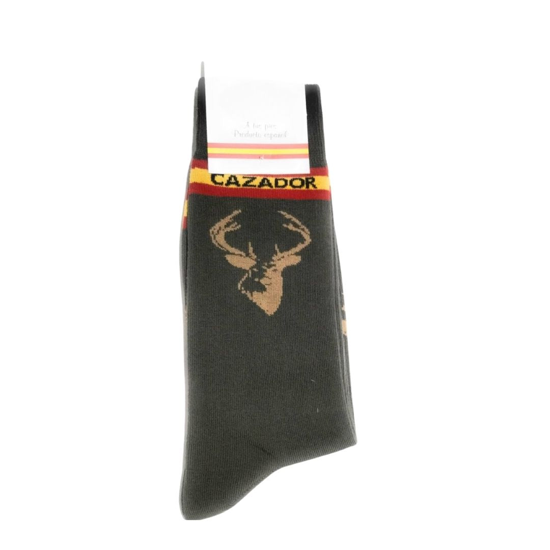 Comprar Calcetines Cazador con Ciervo Bandera España La Flamenca de Borgoña Patricia Muñoz VOX