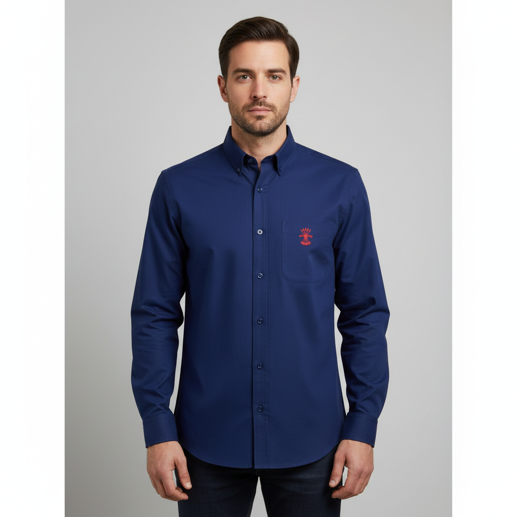 Camisa azul Falange con Yugo y Flechas