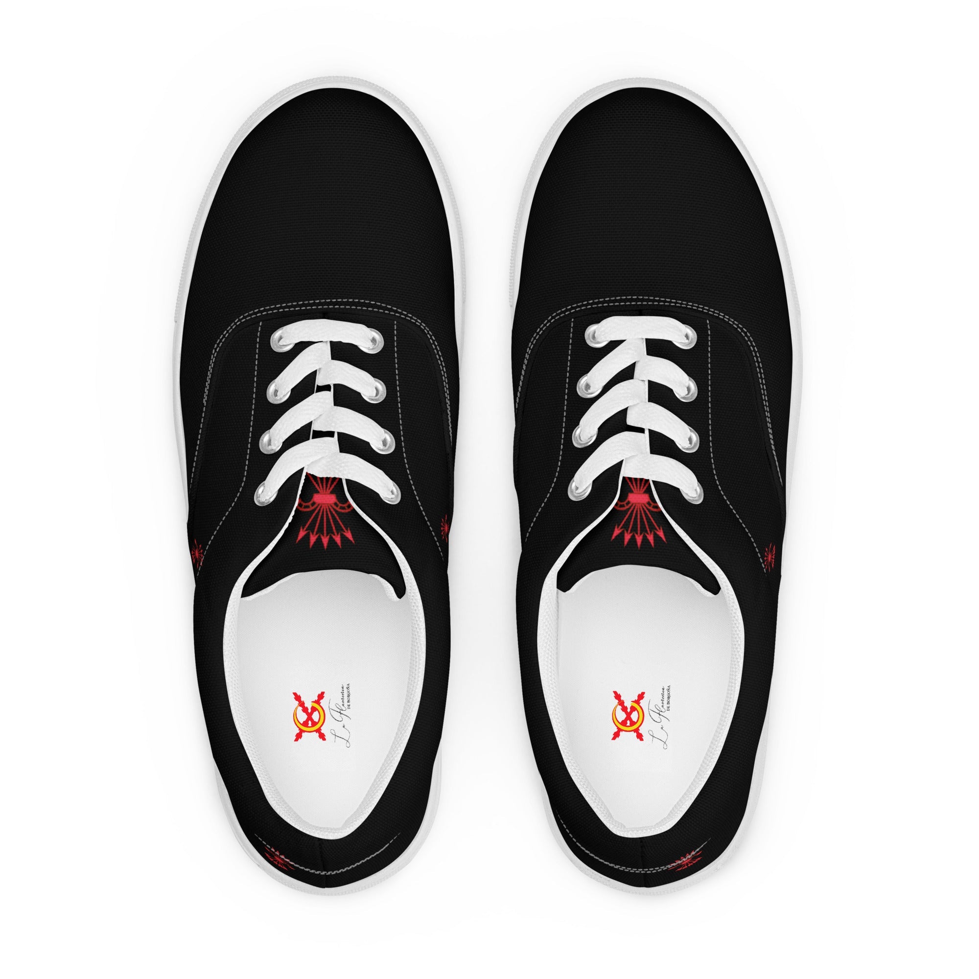 Comprar Zapatillas Falange de lona con cordones para hombre Bandera España La Flamenca de Borgoña Patricia Muñoz VOX