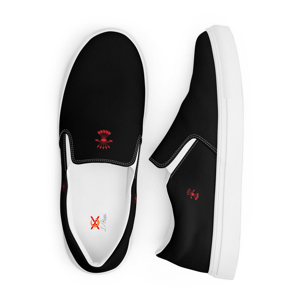 Comprar Zapatillas Falange de lona sin cordones para hombre Bandera España La Flamenca de Borgoña Patricia Muñoz VOX