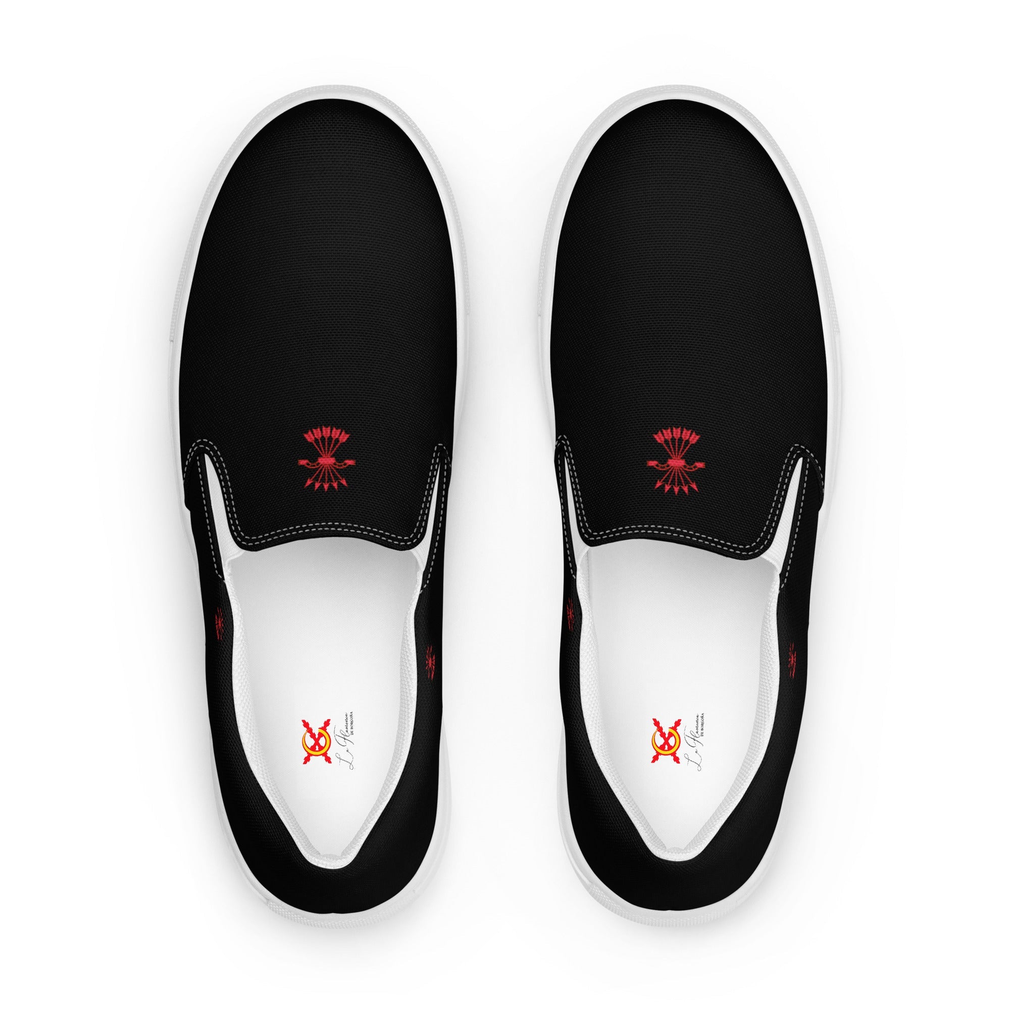 Comprar Zapatillas Falange de lona sin cordones para hombre Bandera España La Flamenca de Borgoña Patricia Muñoz VOX