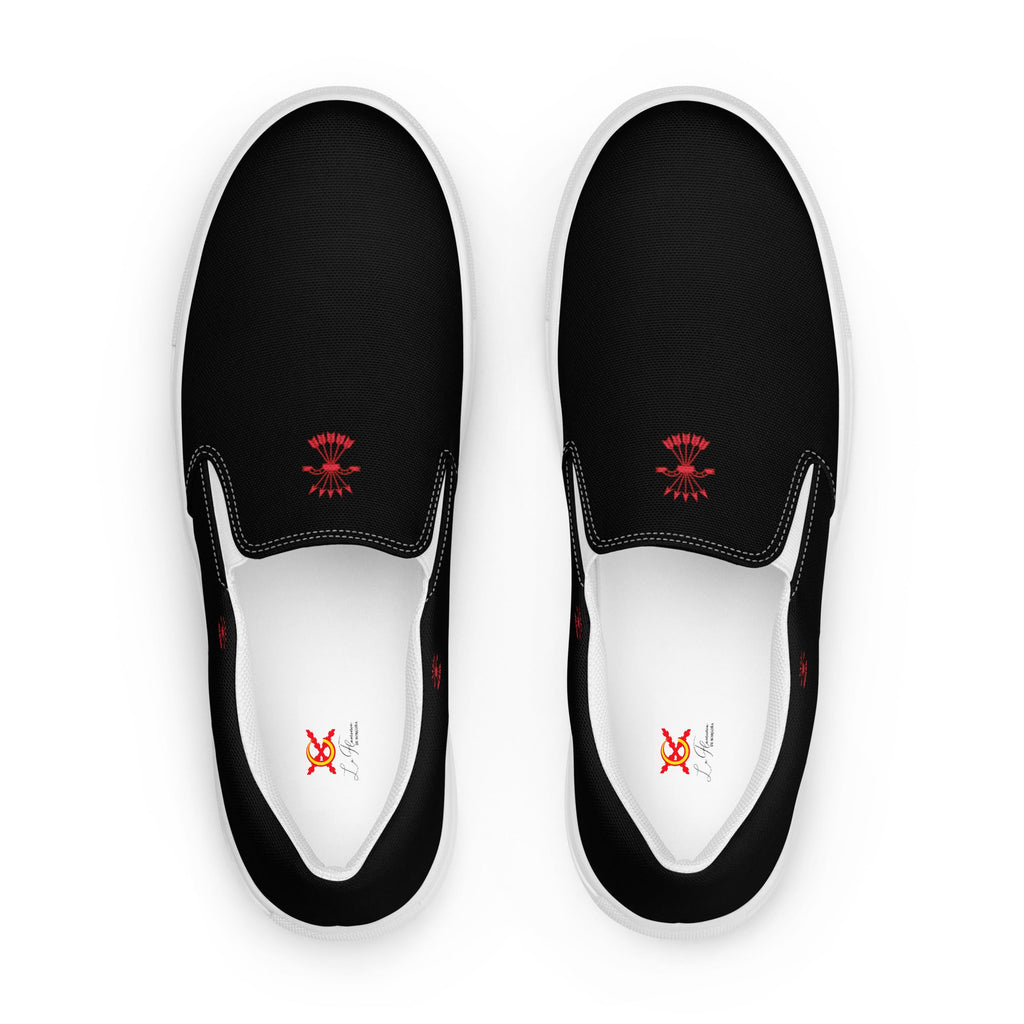 Comprar Zapatillas Falange de lona sin cordones para hombre Bandera España La Flamenca de Borgoña Patricia Muñoz VOX