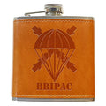Petaca BRIPAC de Acero Inoxidable 304 Forrada en Piel (Marron) 6oz 177ml