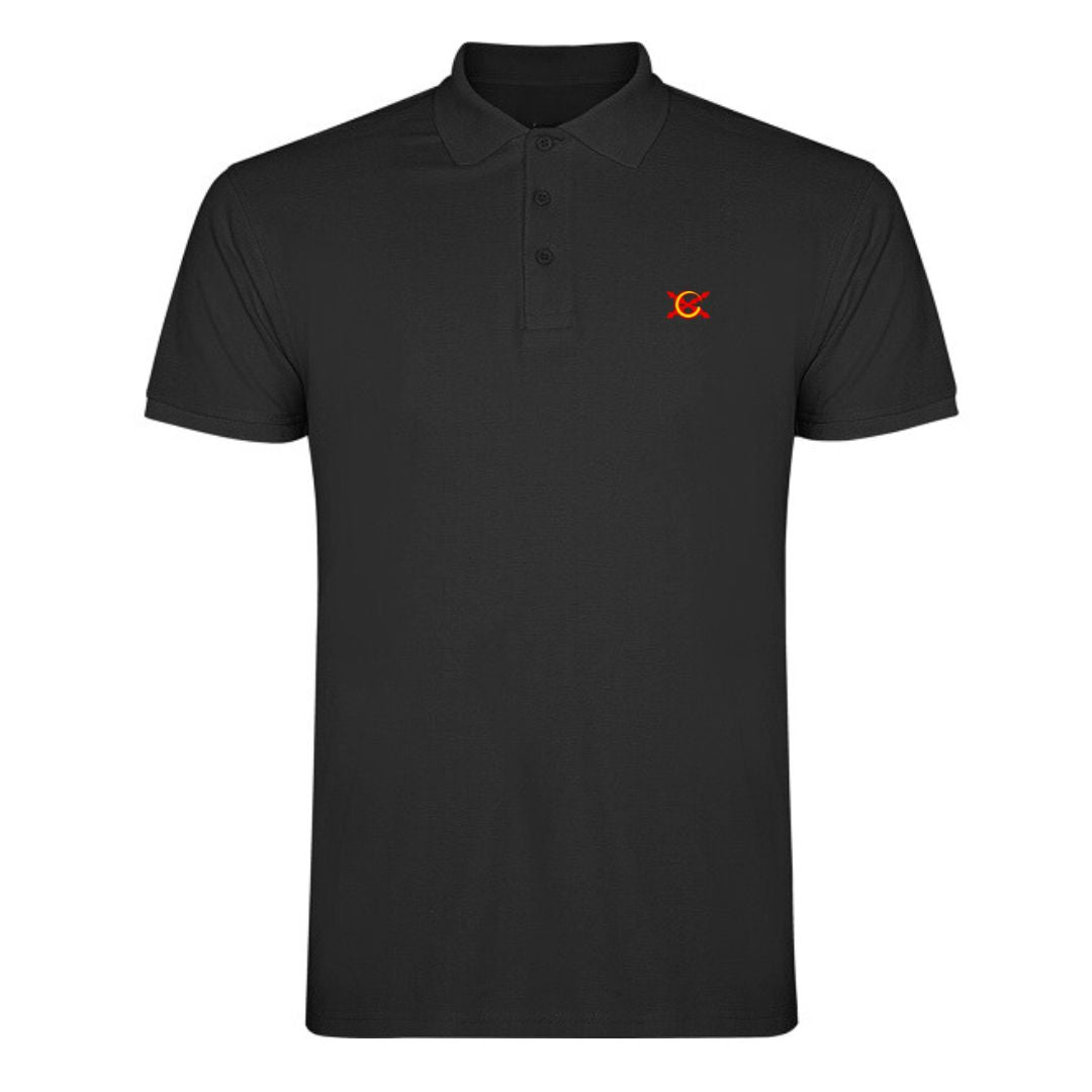 Comprar Polo negro hombre bordado Bandera España La Flamenca de Borgoña Patricia Muñoz VOX