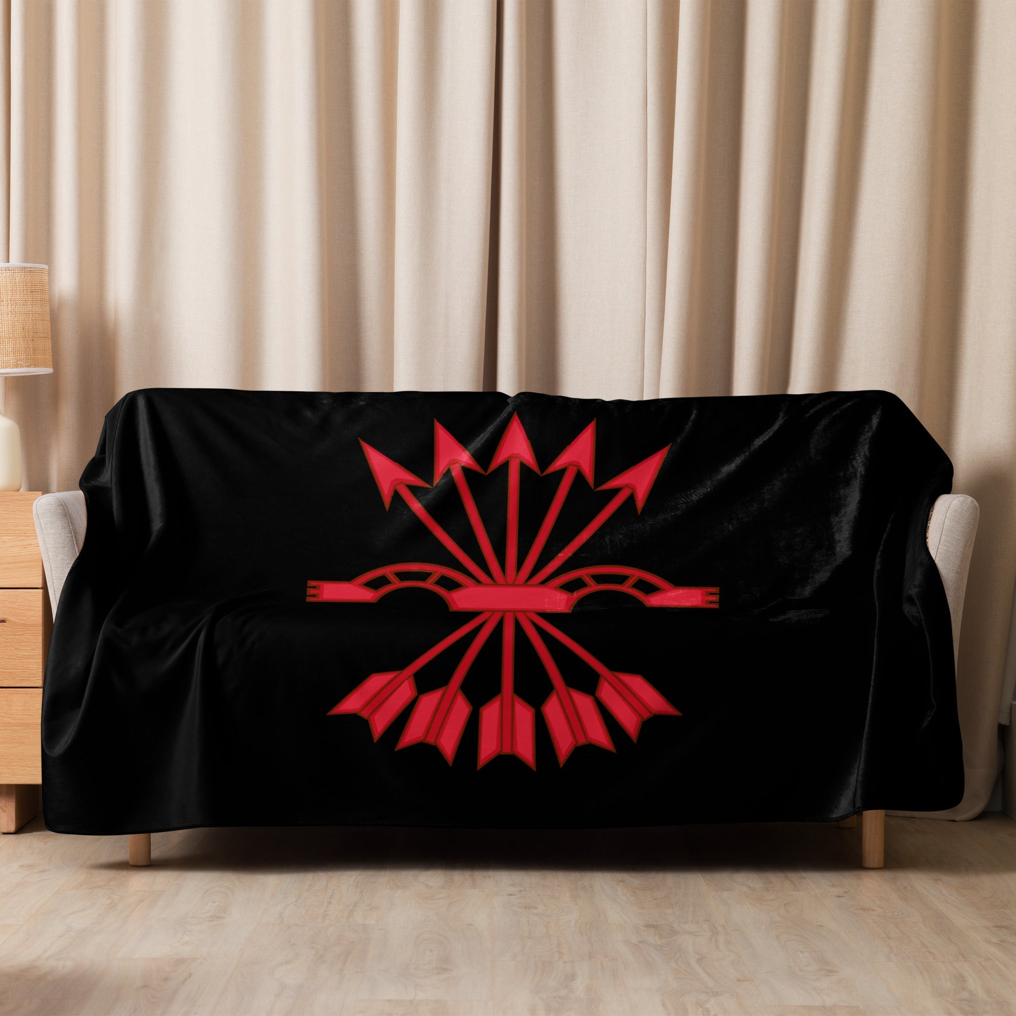 Comprar Manta sherpa Falange española Bandera España La Flamenca de Borgoña Patricia Muñoz VOX