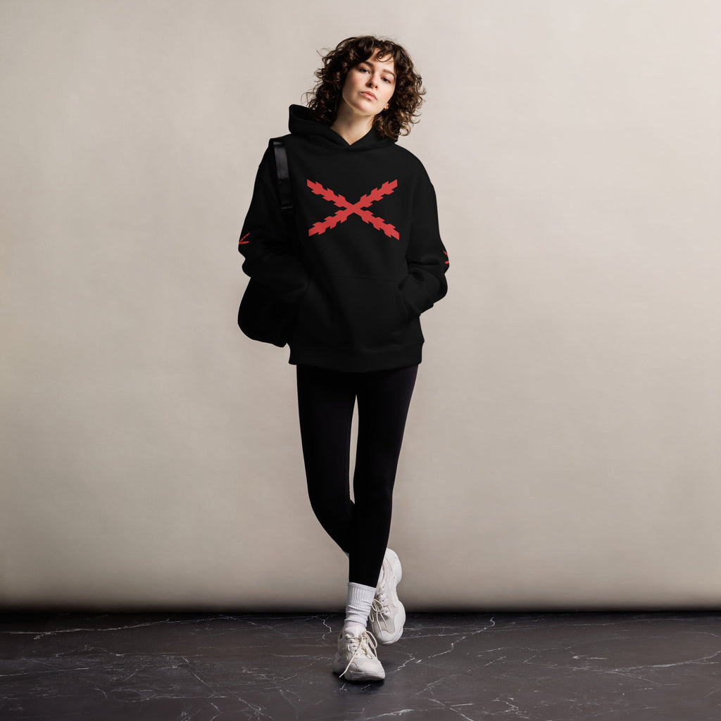 Sudadera Cruz de Borgoña oversize unisex - LaFlamencadeBorgoña